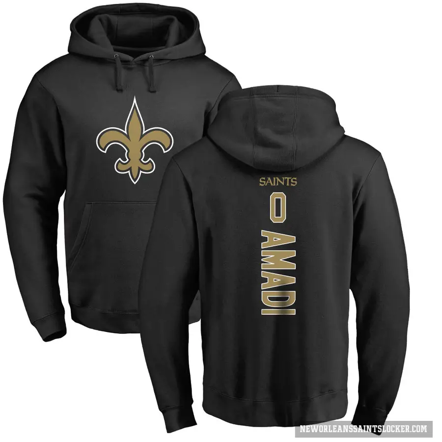 Men's ＃0 Ugo Amadi New Orleans Saints Black Pro Line Backer Pullover Hoodie