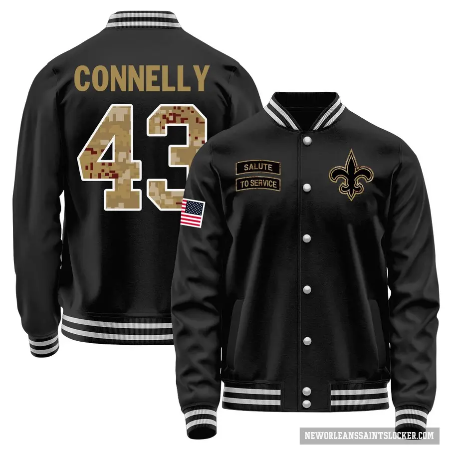 Men's ＃43 Ryan Connelly New Orleans Saints Black Salute to Service Sideline Performance Jacket