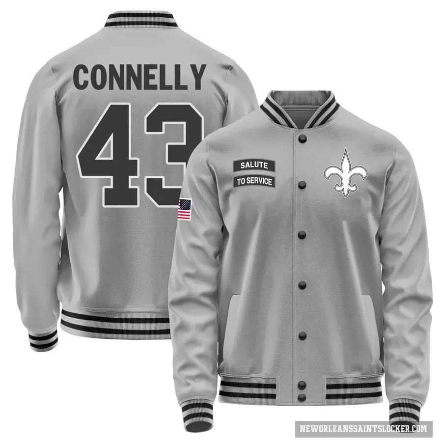 Men's ＃43 Ryan Connelly New Orleans Saints Gray Salute to Service Performance Jacket