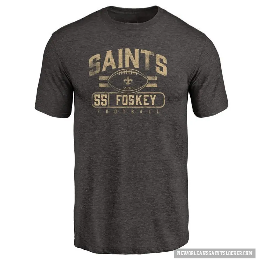 Men's ＃55 Isaiah Foskey New Orleans Saints Black Flanker T-Shirt