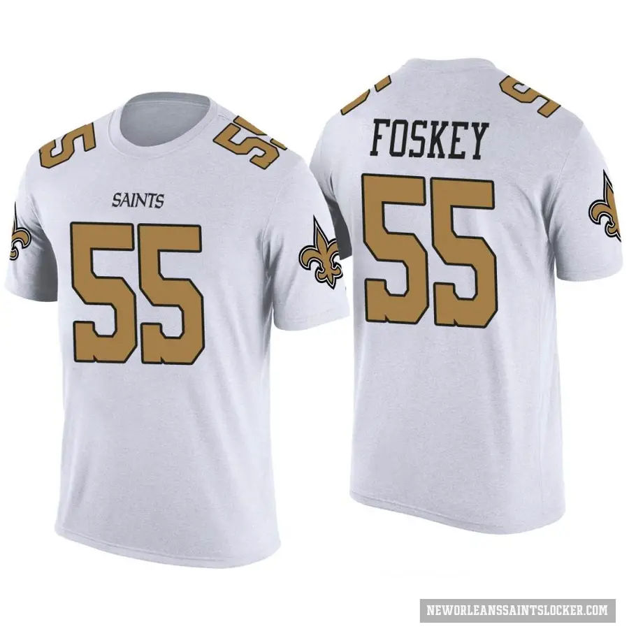 Men's ＃55 Isaiah Foskey New Orleans Saints White Color Rush T-Shirt