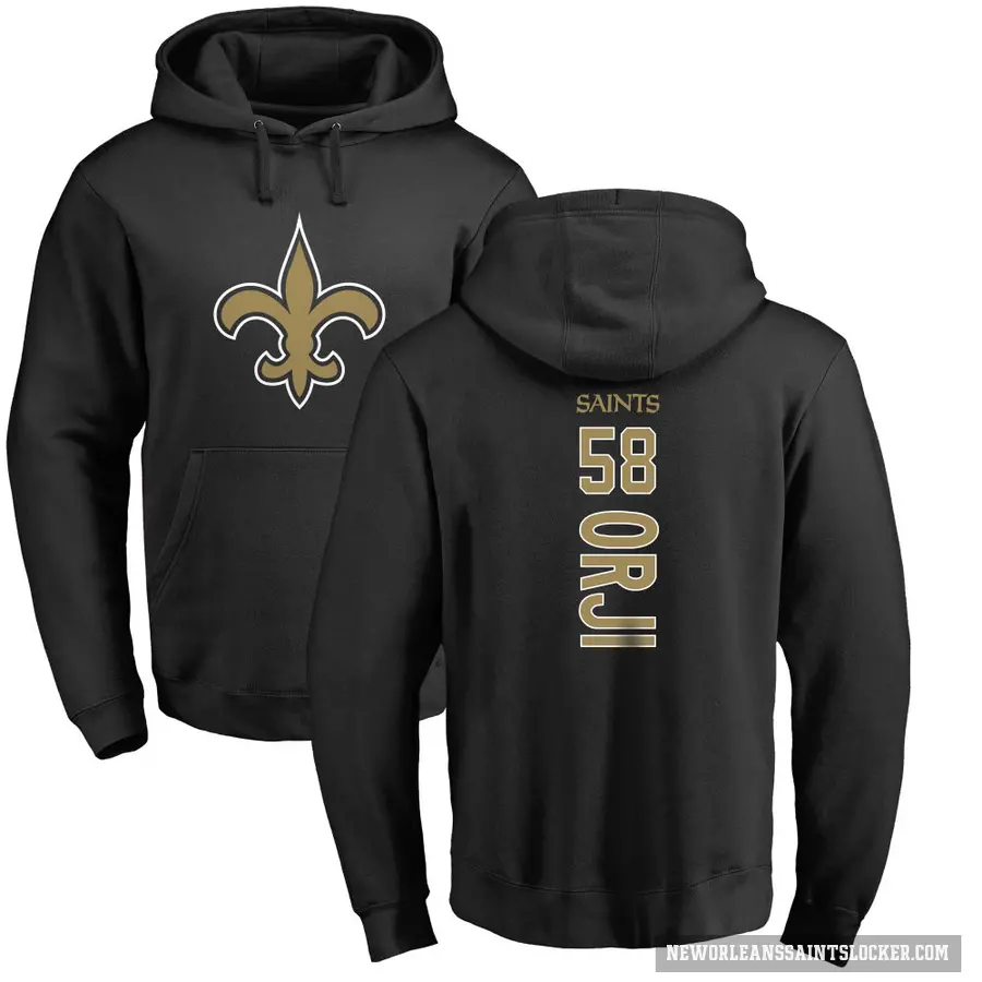 Men's ＃58 Anfernee Orji New Orleans Saints Black Pro Line Backer Pullover Hoodie