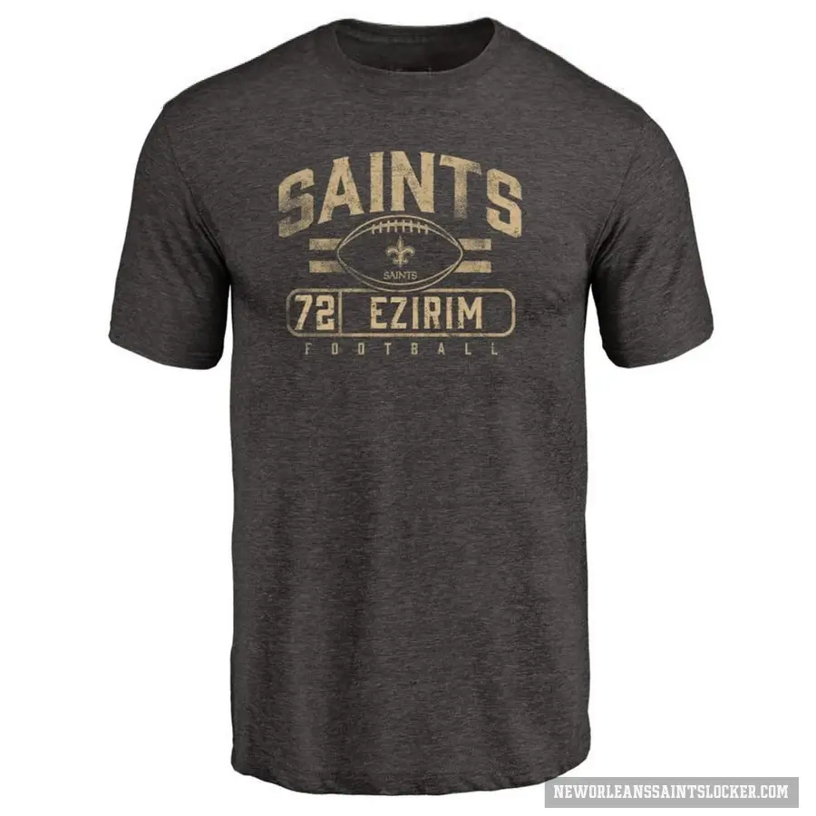 Men's ＃72 Josiah Ezirim New Orleans Saints Black Flanker T-Shirt