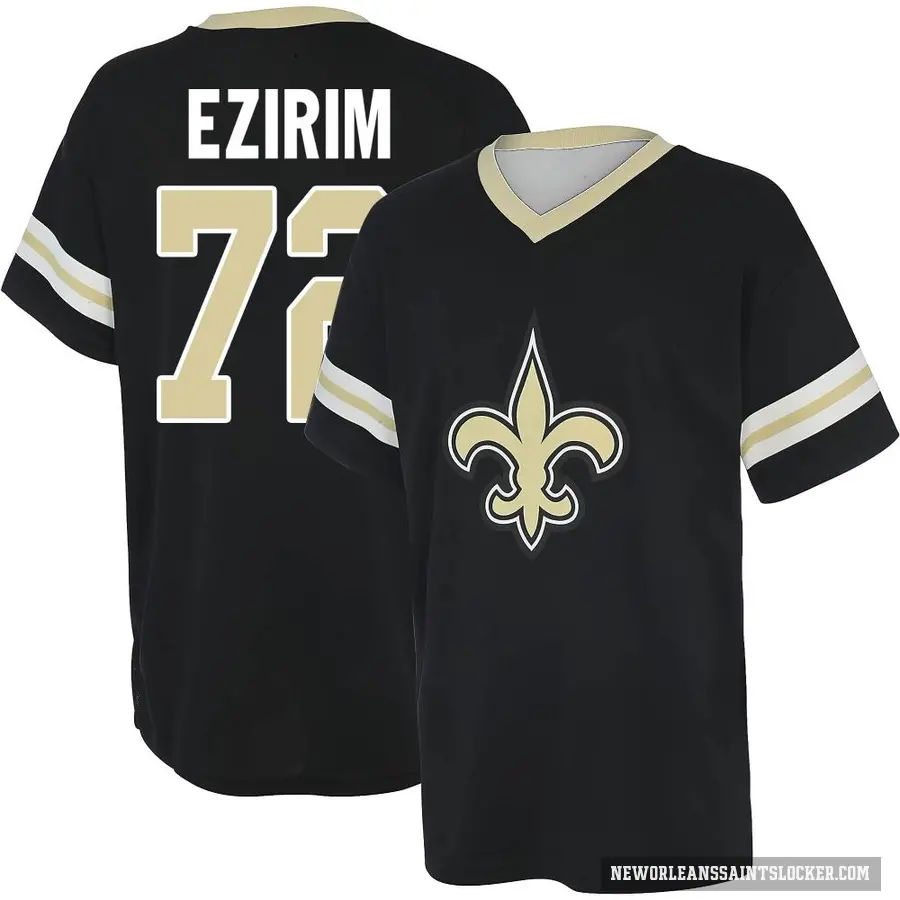 Men's ＃72 Josiah Ezirim New Orleans Saints Black Game Day V-Neck T-Shirt