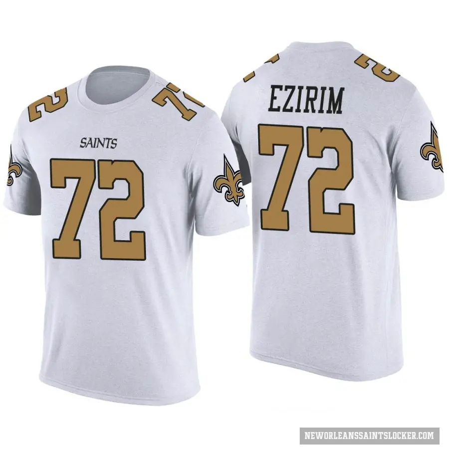 Men's ＃72 Josiah Ezirim New Orleans Saints White Color Rush T-Shirt