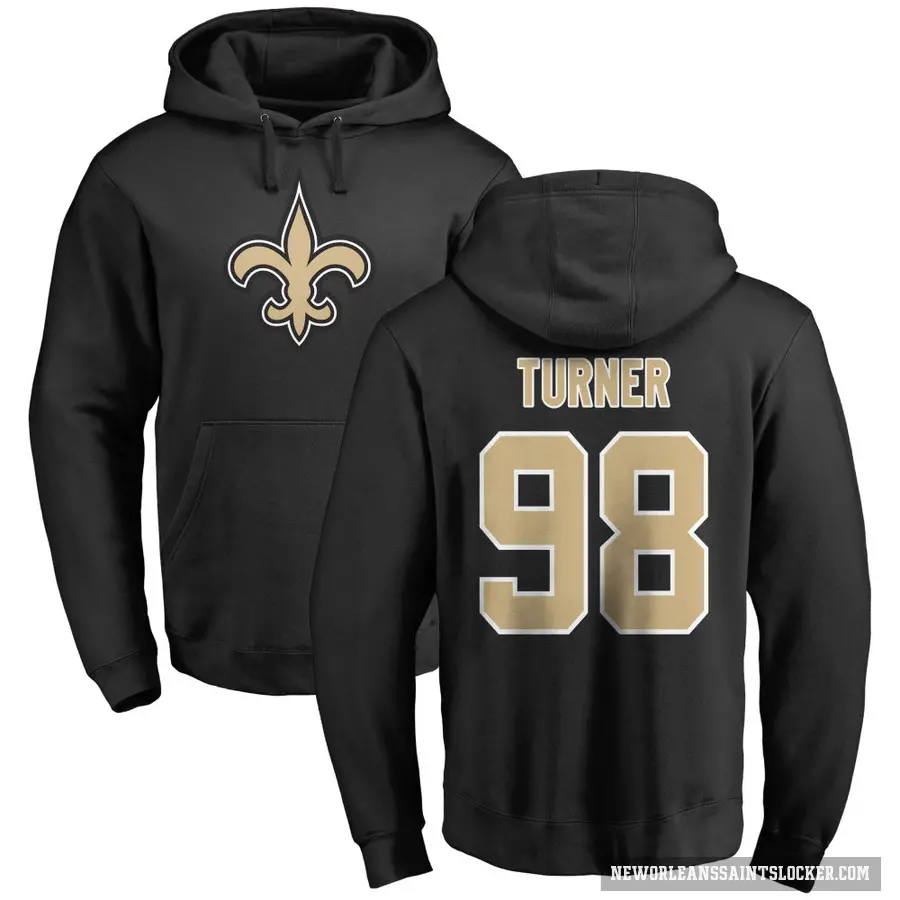 Men's ＃98 Payton Turner New Orleans Saints Black Pro Line Logo Pullover Hoodie