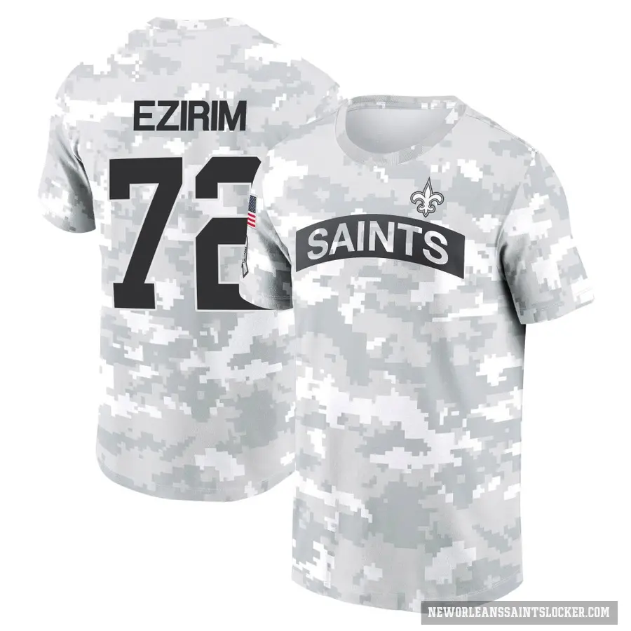 Youth ＃72 Josiah Ezirim New Orleans Saints Camo Arctic 2024 Salute to Service Performance T-Shirt